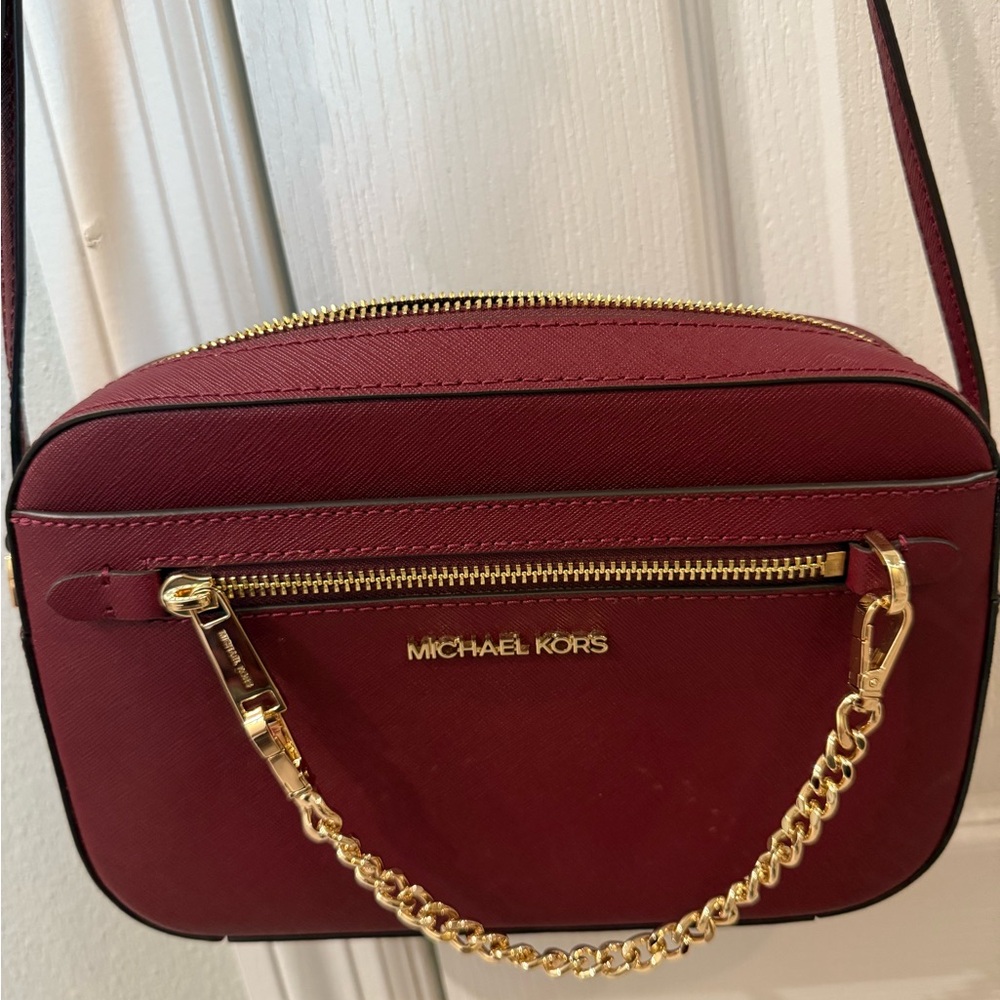 MICHAEL KORS Jet Set Large Crossbody Bag Burgundy